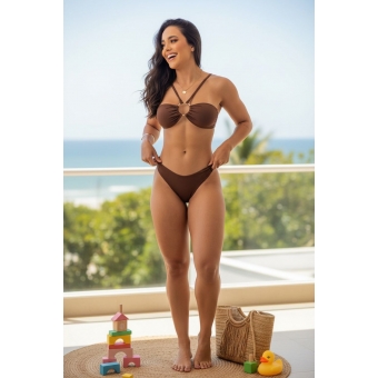 biquíni feminino com bojo e argola no meio calcinha forrado elegacia praia e piscina