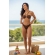 biquíni feminino com bojo e argola no meio calcinha forrado elegacia praia e piscina - marrom