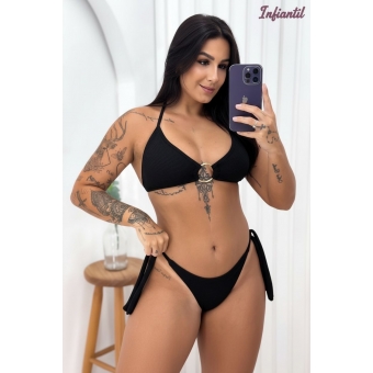 conjunto biquíni com argola moda praia verão