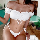 BIQUÍNI CIGANINHA TOP CROPPED OMBRO A OMBRO TOMARA QUE CAIA PRAIA VERÃO 2026 FEMININO - branco